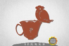Tea Bird Papercut SVG Product Image 1