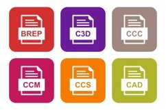 Set Of File Formats Icons Product Image 1