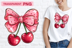 Cherry coquette PNG clipart. Fashion sublimation design Product Image 1