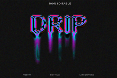Drip Glitch Text Effect | Retro Neon Font Style Product Image 1