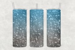 Aqua Grey Tint Hearts Sparkle Tumbler Sublimation Product Image 1