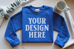 Gildan 18000 Royal Folded Flat Lay Mockups Product Image 1