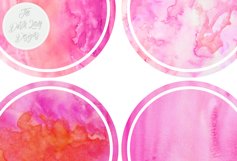 Pink Watercolor Label Clipart Product Image 2