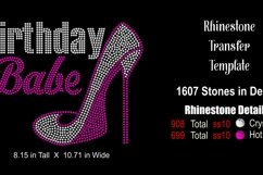 Birthday Babe Rhinestone SVG Template Product Image 2