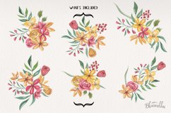 Mustard & Pink Florals 6 Bouquets Watercolor Wedding Product Image 2