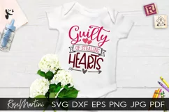 Guilty Of Stealing Hearts SVG Valentines Kids Baby V-Day Product Image 1