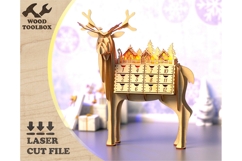 Wooden Reindeer Advent Calendar SVG Product Image 1