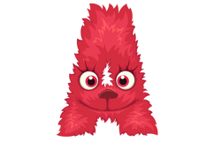 Alphabet Letter A. Font of Cute Monster. Product Image 1