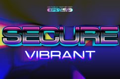 Retro futuristic 80s secure vibrant editable text effect Product Image 1