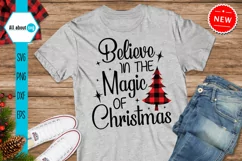 Believe In The Magic Of Christmas Svg, Buffalo Plaid Svg Product Image 3