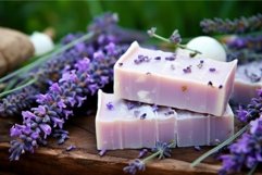 Handmade lavender soap bars with flowers Product Image 1