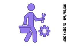 Colored Repairman Icon Product Image 1