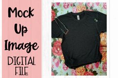 Charcoal Tee on Floral Background Mock Up Product Image 1