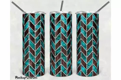Tangram 20oz Skinny Tumbler Sublimation Turquoise Design PNG Product Image 1