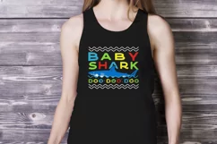 Retro Daddy Shark Print / Fathers Day T-Shirt, Family SVG Product Image 5