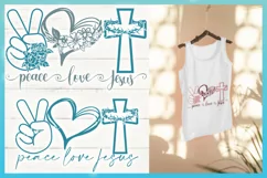 Peace Love Jesus SVG | Peace Love Quote SVG DXF EPS PDF PNG Product Image 2