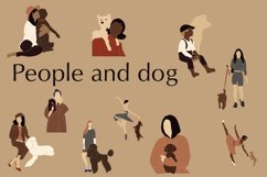 people and dogs, abstract women, pets, vector clipart, svg Product Image 2