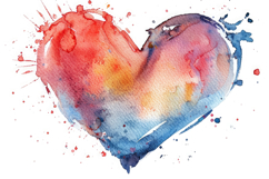 Watercolor Heart Background Wallpaper Product Image 1