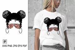 Messy Bun Mom SVG Mom Life Messy Bun Afro Women SVG Cut File Product Image 2