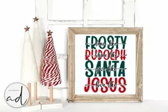 Frosty Rudolph Santa Jesus svg| Christmas Sign Design Product Image 2