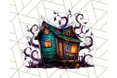 Haunted Houses Clipart PNG, Spooky Halloween Homes Product Image 5