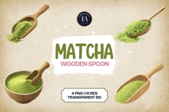 Matcha Wooden Spoon Clipart 4 PNG Product Image 1