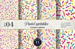 Pastel Sprinkles digital paper | Colorful Rainbow Sprinkles Product Image 1