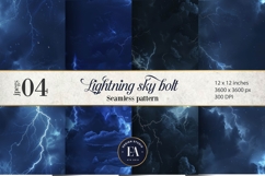 Lightning Bolt Digital paper, Thunderstorm pattern Product Image 1