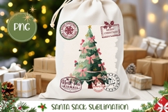 Rustic Christmas Tree Santa Sack Design, Christmas PNG Product Image 1