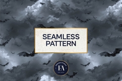 Bats Night Sky Pattern, Dark Gothic Bat Seamless Paper Product Image 3