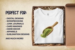 Matcha Wooden Spoon Clipart 4 PNG Product Image 3