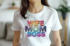 WIFE MOM BOSS clipart | Mothers day Sublimation design png Product Image 4