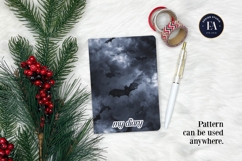 Bats Night Sky Pattern, Dark Gothic Bat Seamless Paper Product Image 4