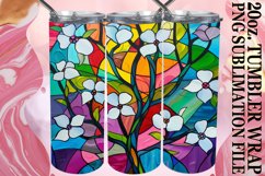 Stained Glass Tree 20oz Tumbler Wrap Colorful Art Product Image 1