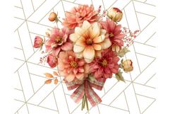 Fall Flower Bouquets Clipart PNG, Autumn Floral Clip Art Product Image 5