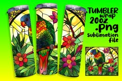 Beautiful Birds Stained Glass Design Tumbler Wrap Product Image 1