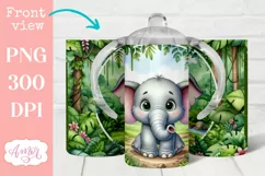 Cute elefant sippy cup sublimation PNG, Kids 12oz tumbler Product Image 1