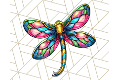 Stained Glass Dragonfly PNG Clipart, Bright Insects Clip Art Product Image 5