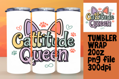 SLEEK 20oz Sublimation Tumbler Template , Cat Quote Product Image 1