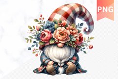 Floral Gnome Sublimation - Gnome Clipart Design Product Image 1