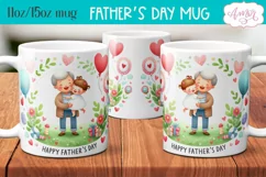 Happy Father's day mug wrap PNG | Cute Grandfather mug Product Image 2