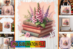 VIBRANT TSHIRT Ideas PNG, Book and flower Product Image 1