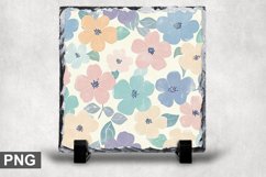 Pastel Flowers Square Sublimation Slate Design Product Image 1