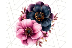 Gothic Floral PNG, Dark Aesthetic Flowers Clipart Print Product Image 5