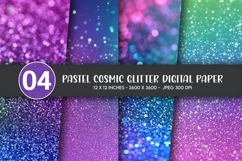 Pastel Cosmic Glitter Digital Paper Product Image 1