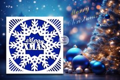 Merry Christmas Card Papercut Template SVG Product Image 4