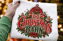 Christmas Barn Rustic Red Barn PNG - Country Farmhouse Product Image 3