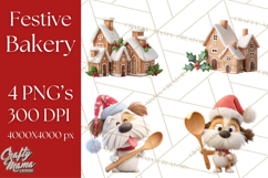 Cozy Christmas Bakery Gingerbread Clip Art PNG Festive Mini Product Image 1