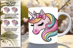 Chic 11oz Mug Wrap Png Template , Unicorn Product Image 1