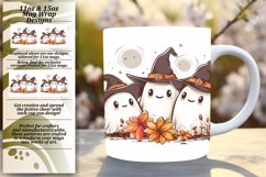 Spooky Ghost Mug Wrap for Halloween 11oz/15oz Product Image 1